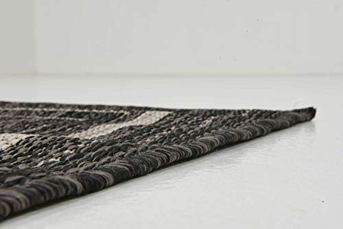 Tapete Unique Loom Outdoor Border 60x185 cm Negro/Marfil miniatura 6