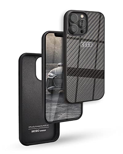 Audi AU-TPUPCIP13PM-R8/D2-BK Coque de protection rigide en fibre de carbone pour iPhone 13 Pro Max 6,7" Noir