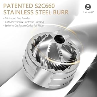 TIMEMORE Chestnut C3S Manual Coffee Grinderwith Stainless Steel S2C Conical Burr, All-Metal Body, Adjustable Setting for Espresso/Pour Over/French Press, Capacity 25g, portable Hand Grinder, Black