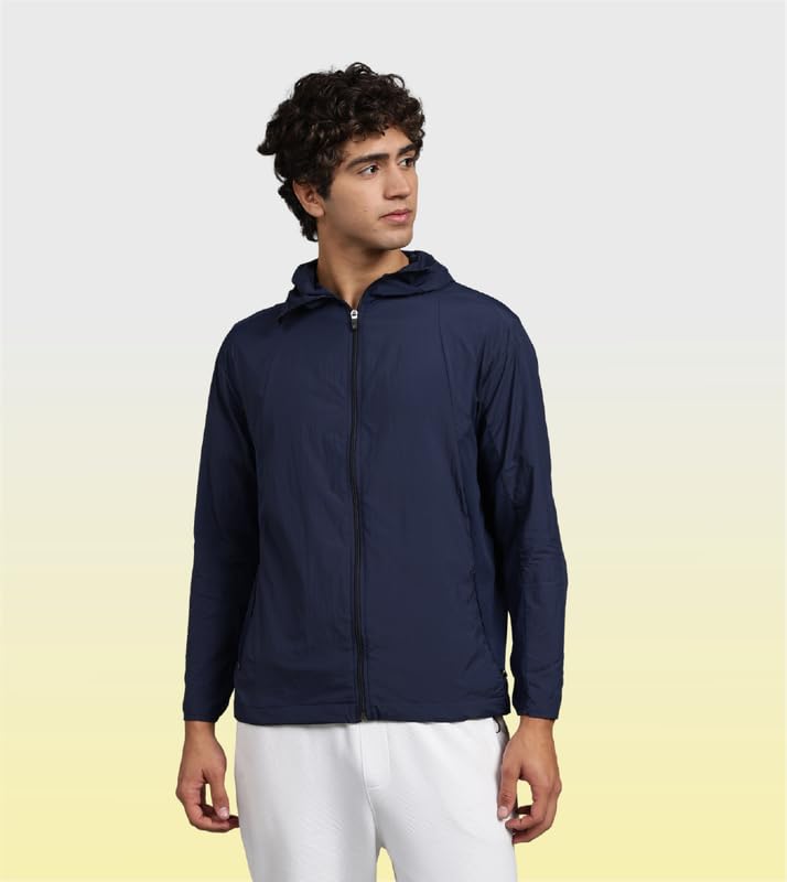 Image of BLUE TYGA Air Pro Sunscreen Jacket | UV Protection Hooded Jacket | 40 GSM Nylon, Breathable Mesh, Quick-Dry Summer Wear