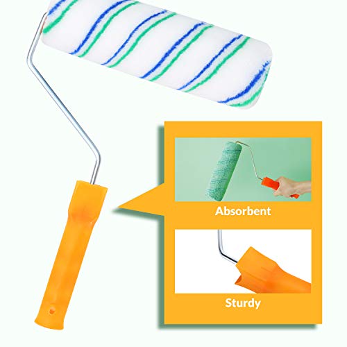 Paint Roller Kit, 9 Inch 4 Inch Paint Roller, Paint Tray, Paint’s Multi-Tool, Paint Brushes, 15 Pcs House Painting Supplies for Home Improvement, Reusable Rolling Brushes,Tray, Easy to Clean - Thumbnail 2