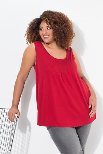 Ulla Popken Top Basic, Rughe, Linea Ad A, Magliette Donna, Rosso (Papavero), 46-48 - 3