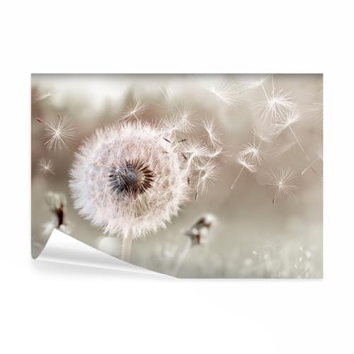 decomonkey Fototapete Pusteblume Natur 350x256 cm Tapete Fototapeten Vlies Tapeten Vliestapete Wandtapete moderne Wand Wandbild Schlafzimmer Wohnzimmer Blumen Löwenzahn Beige Pflanzen Abstrakt