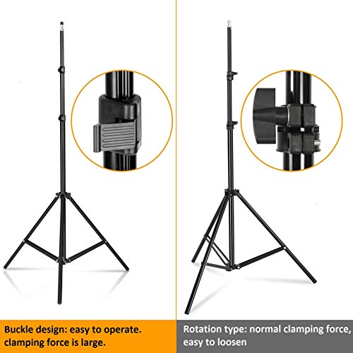 LOMTAP 6.5 Feet/2M Photography Light Stand Portable Adjustable Light Weight Tripod Stands for Photo Studio Video Softbox Umbrella Ring Light Flashes Reflector and Other Photographic Equipment (Black)