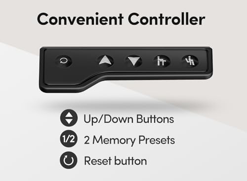 FAMISKY Mesa de pé ajustável de 111 x 61 cm, mesa de pé elétrica, mesa de elevação com placa de emen