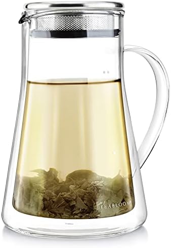 Teabloom Insulated Teapot – Tea Maker For Two (24 oz / 2 Mugs) – Double Wall Glass Tea Steeper with Stainless Steel Filter Lid for Loose Leaf Tea – Milano Collection Teabloom Insulated Teapot – Tea Maker For Two (24 oz / 2 Mugs) – Double Wall Glass Tea Steeper with Stainless Steel Filter Lid for Loose Leaf Tea – Milano Collection