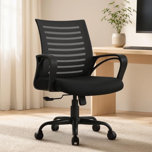 INNOWIN Mini Jazz Mesh Mid-Back Ergonomic Office Chair, Black - Image 2