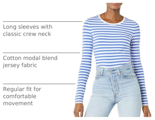 Image of Amazon Essentials Women's Regular-Fit Long-Sleeve Crewneck T-Shirt (Available in Plus Size)