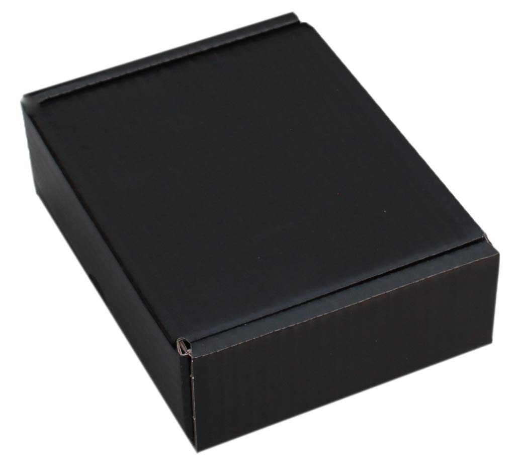 PINK BLACK BLUE RED WHITE BROWN CARDBOARD SMALL PARCEL BOXES SHIPPING MAILING GIFT STORAGE (12" x 9" x 4", BLACK, 5)