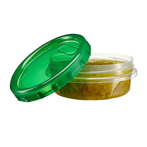 Plasticpro 6 Pack Twist Cap Food Storage Containers With Green Screw On Lid- 8 Oz Reusable Meal Prep Containers - Freezer And Microwave Safe Green Plastic Food Storage #TOP3