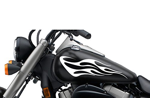 FGD Motorcycle Badge Gas Tank Flame Decal Sticker Graphic Set 13"x5.5" Flm4 Universal