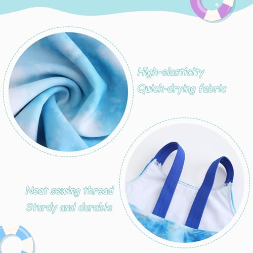 Image of Girls One Piece Swimsuits Tie Dye Bathing Suit Hawaiian Summer Swimwear for Girls 3-16 Years