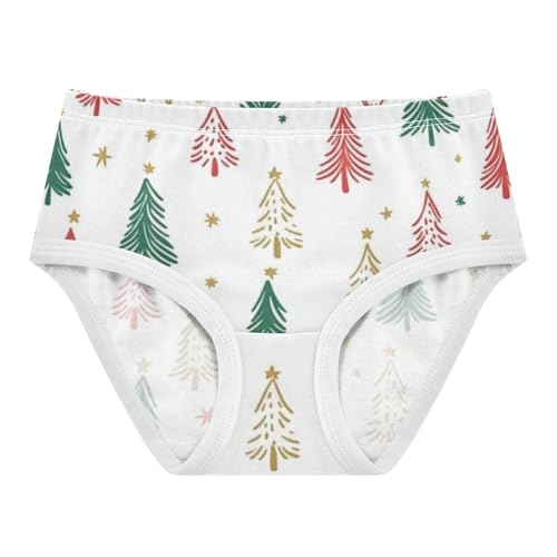 Colorful Christmas Tree Girls' Moisture-Wicking Panties Comfort Underwear for Toddlers in Sizes 2T,3T, 4T, 5T, 6Y and 8Y