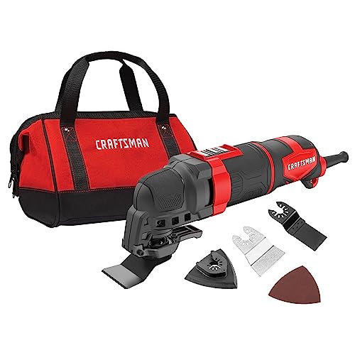 CRAFTSMAN Oscillating Tool Kit with Sandpaper and Blades, 3-Amp, 14-Pieces, Corded (CMEW400)