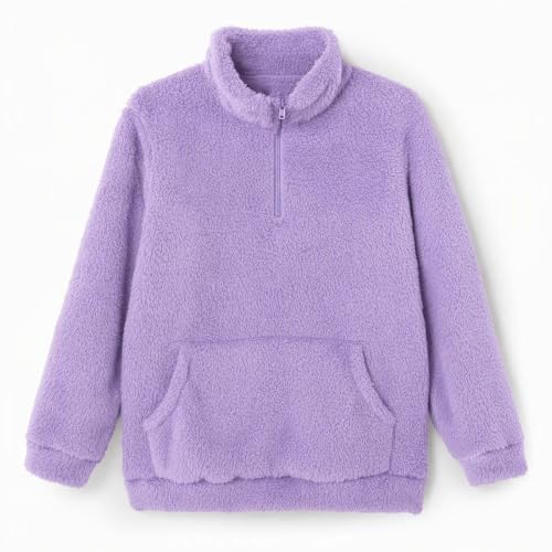 Girls Fleece Sweatshirts Mockneck Half Zip Up Fuzzy Sweat Shirt Winter Tops - image 5