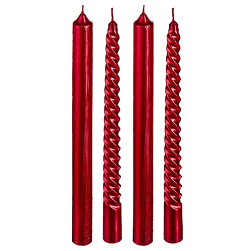 HOGAR Y MAS Vela CANDELABRO CÓNICAS NAVIDEÑA 25CM Set 4 Rojas Cover