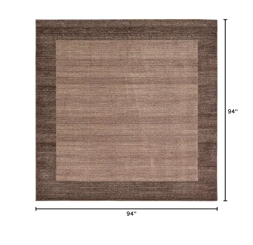 Image of Unique Loom Del Mar Collection Area Rug - Abigail (7' 10 inch Square, Light Brown / Beige)