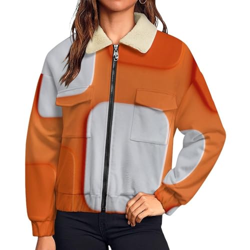 Manteaux orange femme coupe ample pour masquer les formes et rester au chaud