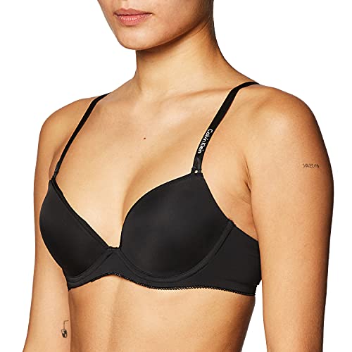Calvin Klein Women's Seductive Comfort Caress Customized Lift Bra, Black, 34DD