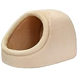PetStyle ドーム型 ペットベッド 犬 猫 ベッド 冬 おしゃれ ハウス 暖かい ペット ふわふわ ボア 犬用ベッド ネコベッド ドームベッド Mサイズ (秋冬/クリーム/マットタイプ)