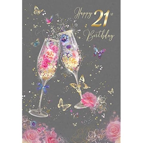 Elegant 21st Birthday Card with Gold Foil Cover