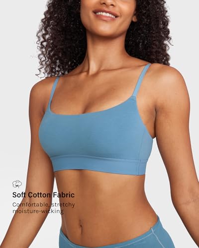 Image of INLYRIC Women's Cotton Bralette - Wireless Unlined Sleep Comfortable Seamless Cami Bra
