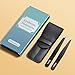 2-Pack Tweezers for Eyebrows, Facial Hair, Ingrown Hair Removal, Slant and Point Tip Tweezer Set for Women and Men, Professional Stainless Steel Precision Eyebrow Plucking Grooming with Case - Black