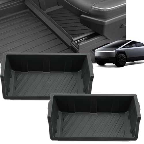 TOIMALDO Under Seat Storage Compatible with Tesla Cybertruck 2024, Under Seat Storage Box TPE Material, Washable Hidden Pull-Out Organizers Box, Cybertruck Accessories