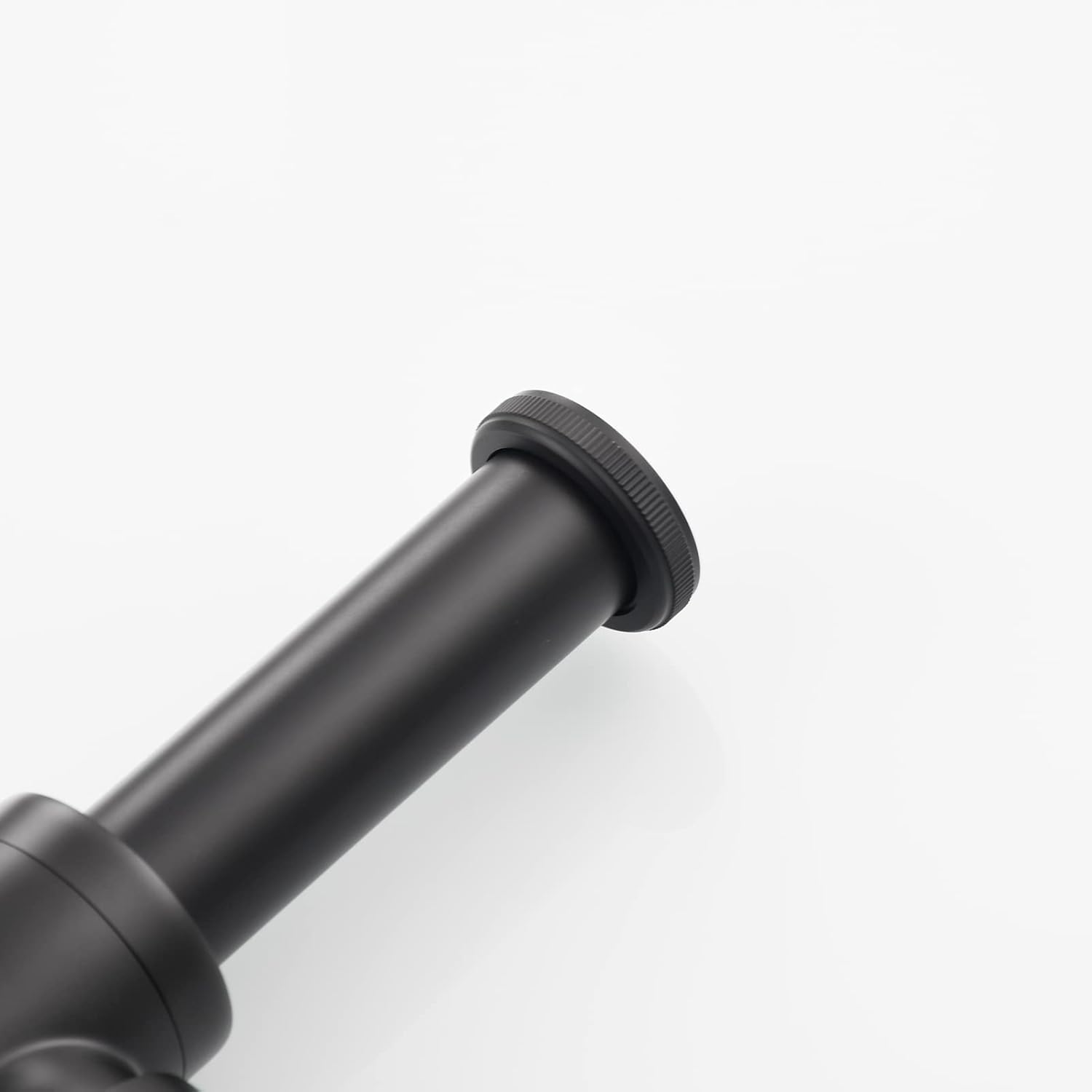 Tecmolog Brass Round Bottle Trap Bathroom Sink Waste Trap Drain Tube Adjustable Black P Trap, WT07B