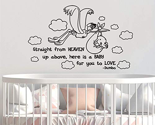Dumbo Wall Decal Dumbo Wall Decals for Nursery Dumbo Quote Decal Straight from Heaven up above Here is a Baby for You to Love Vinyl Wall Sticker Mural Decal Dumbo Wall Stickers Dumbo decal for Tumbler