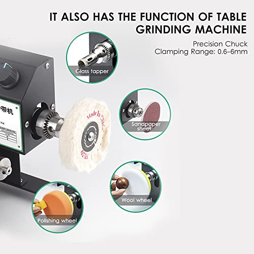 Bozony Mini lixadeira de cinta 200W Lixadeira elétrica polimento Máquina de moagem a seco e úmido Li