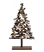 Produktbild Holz Weihnachtsbaum 15 LED - 37x20x6 cm - Tischdekoration Fensterdeko Holzbaum Tannenbaum beleuchtet