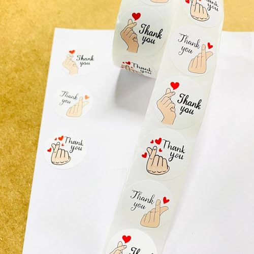 Image of 1000pcs Watercolor Thank You Stickers, Round Thank You Adhesive Sticker for Small Business Wedding Supplies Packing Stickers Gift Wrap (2, Thank You Stickers)