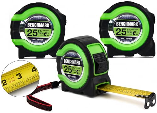 Benchmark 25 ft Magnetic Tip Tape Measure (3 Pack)