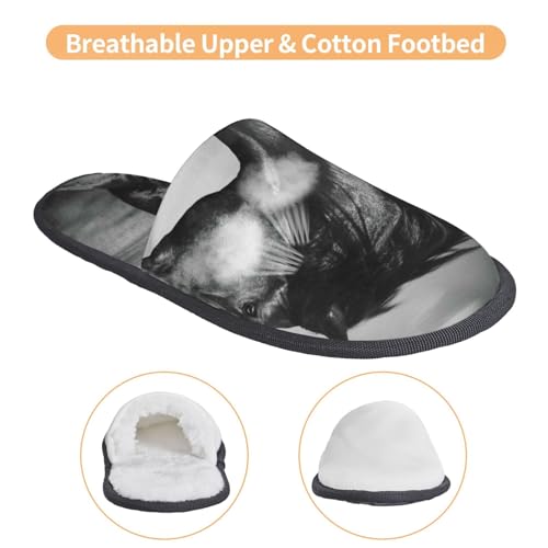 Running Horse Print House Slippers For Women And Men,Soft Slippers With Memory Foam,Non-Slip Indoor Home Shoes3