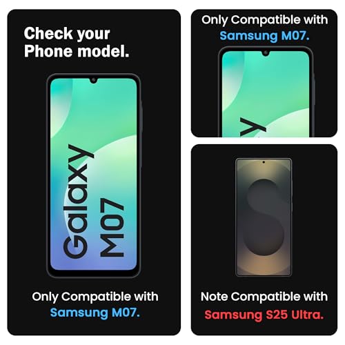 Image of FIRST MART Military Grade Gorilla Tempered Glass Compatible For Samsung Galaxy M07 5G (6.7 Inches) With Easy Installation Kit for Smartphone| Edge To Edge Coverage | Black, Pack of 2