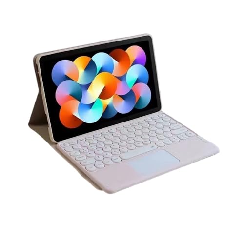 Funda de cuero elegante y teclado redondo con touchpad premium para Xiaomi de 11.2 pulgadas