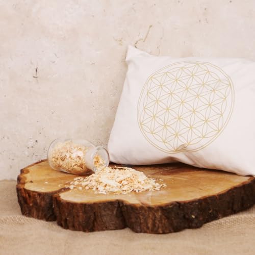 Cuscino Da Riscaldare Con Legno Di Pino Cembro - Fiori Della Vita 26X19, Dorato - 2