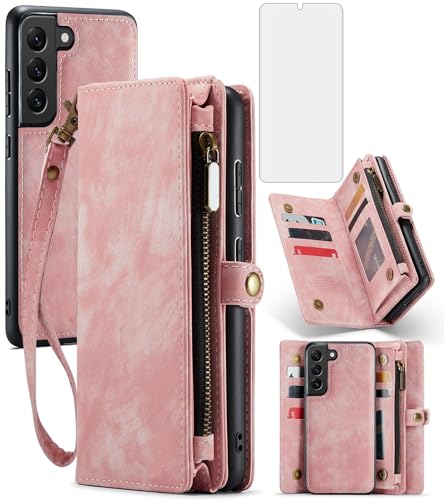 Coque Samsung S21 Plus étui portefeuille à rabat et protection écran verre Asuwish