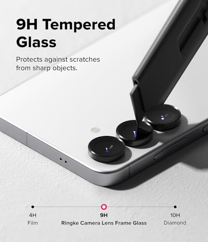 Image of Ringke Camera Lens Frame for Samsung Galaxy S25 FE Camera Lens Protector with Easy Installation Tray [2 Pack] [Metal Individual Ring Cover] HD Quality Scratch Resistant 9H Tempered Glass