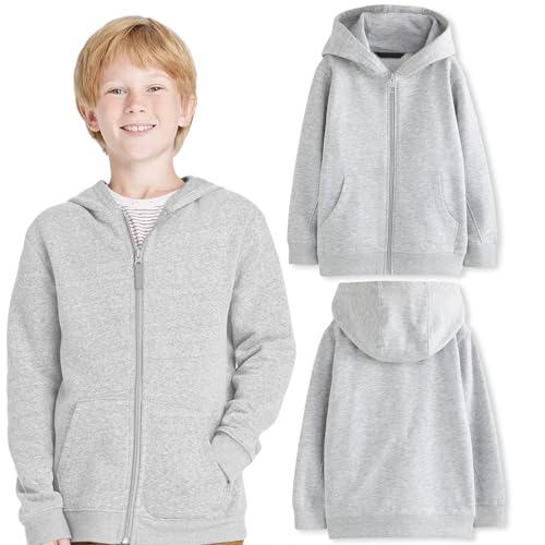 Kids Zip Up Hoodie Sweatshirt for Children & Young Adults - Unisex Weighted Zipper Hoodie for Kids