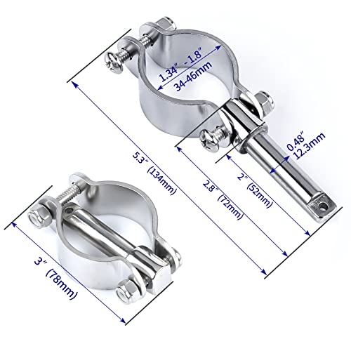 image for smartmarine 2X 316 Stainless Steel Clamp on Oarlocks or Rowlocks,Boat 