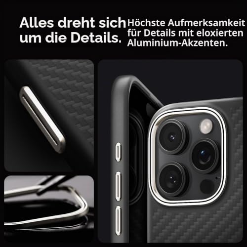 Spigen iPhone 16 Pro Max Hülle Enzo Aramid MagFit - Black Natural – Ansicht 5