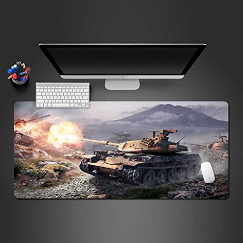 Tapis de souris gaming XXL 1000x500 mm motif Guerres de Chars pour PC