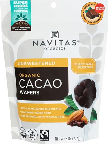 Navitas Organics Cacao Wafers – 100% Cocoa – Baking Chocolate