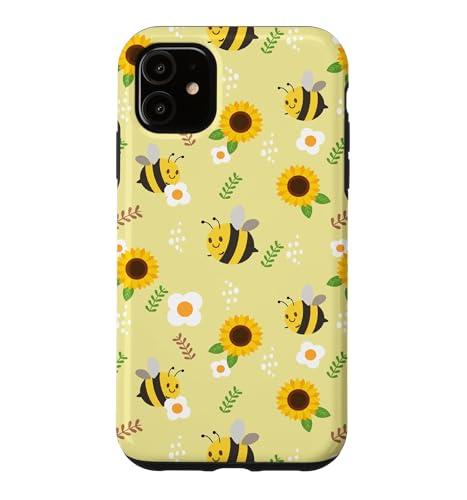 Womens Kids Girls Cute Flowers Honey Bee Lover �X�}�z�P�[�X iPhone 11 �p
