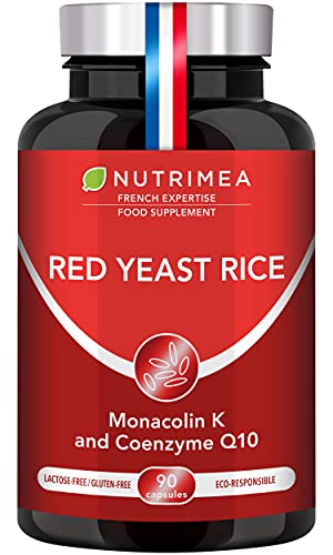 Red Yeast Rice - Plant Sterols - Enriched with Coenzyme Q10-90 Vegan Capsules - 3 Month Supply - Gluten Free - Plant-Based Supplement - Daily Nutrition - French Expertise - Nutrimea