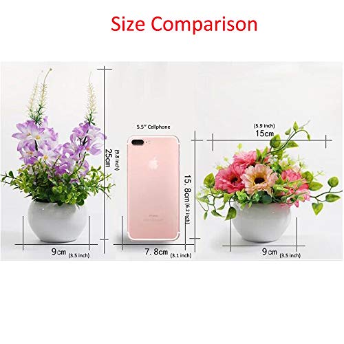 Nadalan Artificial Flower With Vase Gerbera Daisy Silk Fake Flower Bouquets For Desk Home Decor (Daisy) #TOP1