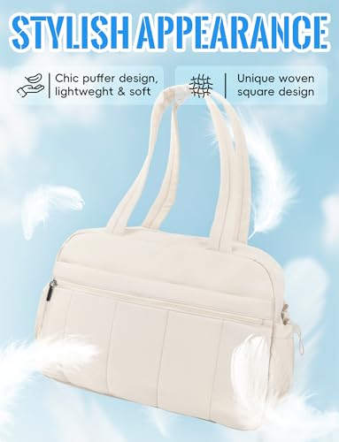 Duffle Bag for Travel Lightweight Carry on Weekender Duffel Bag Crossbody Bags for Women Water Resistant Beige2