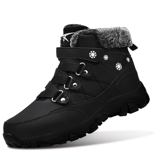 ASHION Womens Snow Boots Warm Fur Lined Winter Boots Comfortable Ankle Booties Outdoor Hiking Boots for Women